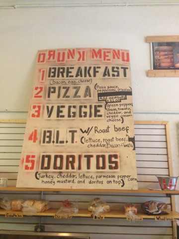 Drunk Menu