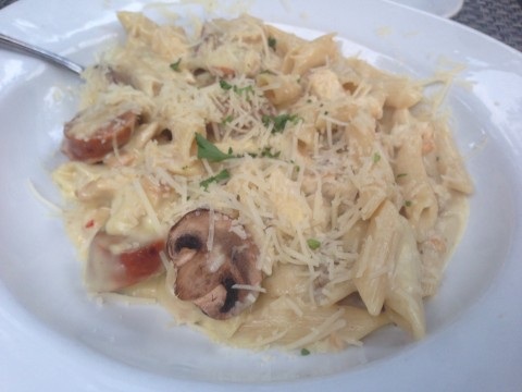 Roasted Garlic Chicken & Italian Sausage Pasta