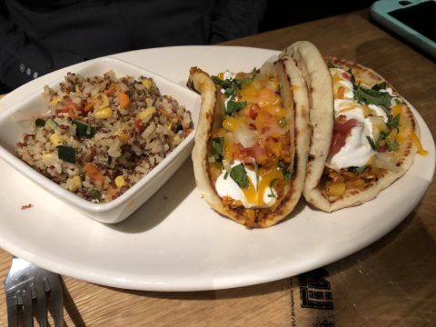 Enlightened Barbacoa Cauliflower Pita Tacos